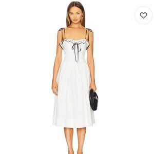 MAJORELLE Carol Midi Dress in White